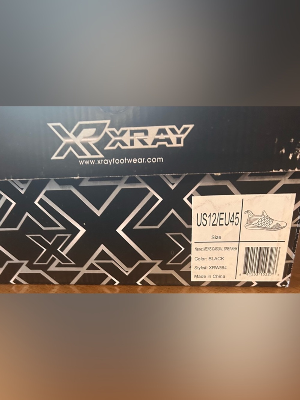 XR Xray Mens Casual Sneakers New In  Box - Black/Grey Tweed- Size 12 - Picture 2 of 15